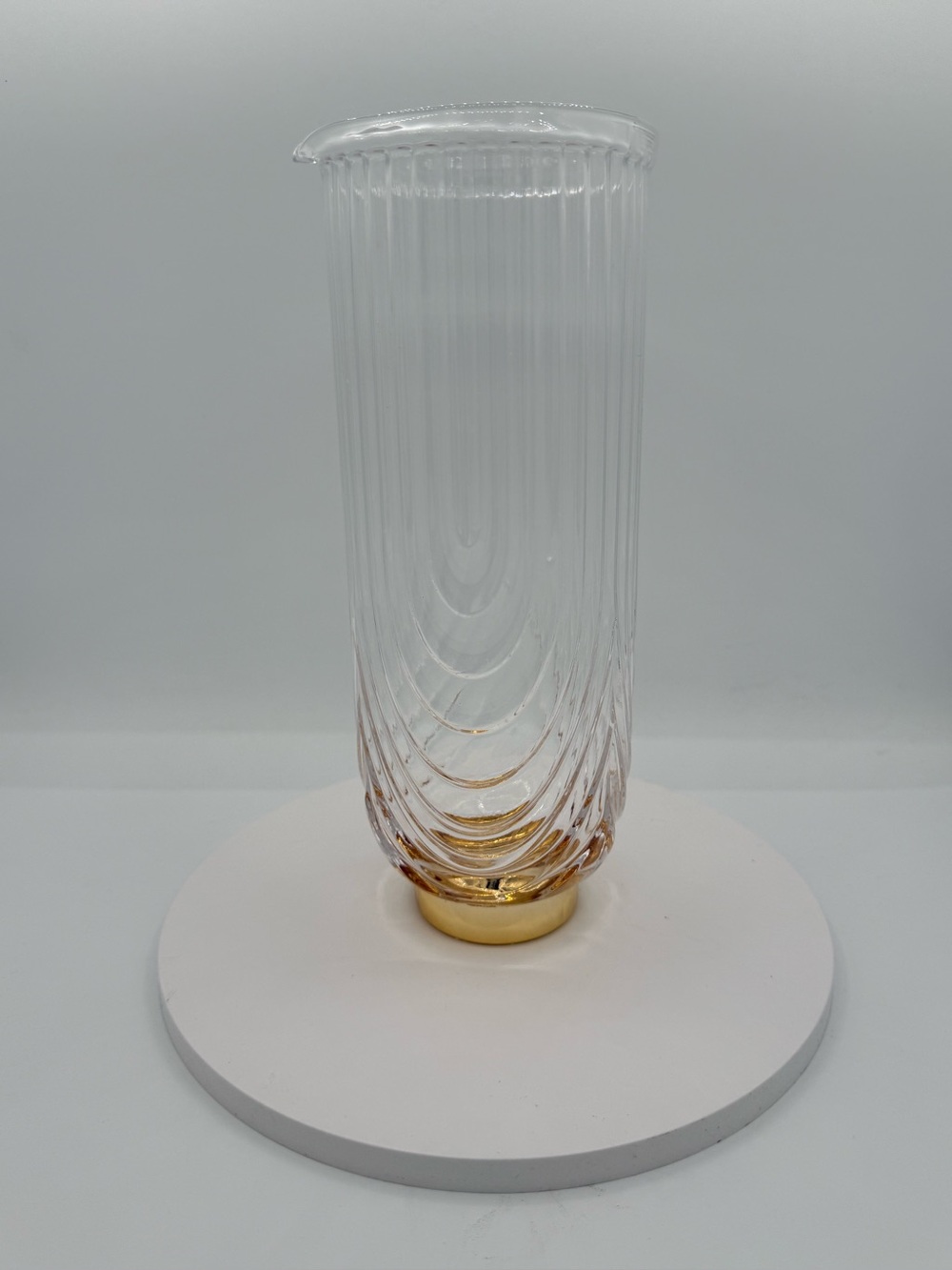 Modern Viski Gatsby Art Deco style glass cocktail mixing carafe